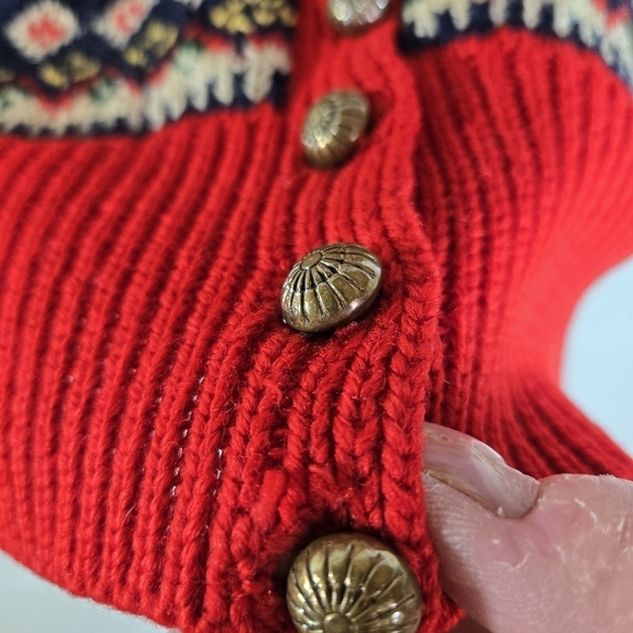 Vtg 1940s 1950s Abercrombie Fitch Nordic fair isle sweater womens - Picture 5 of 11